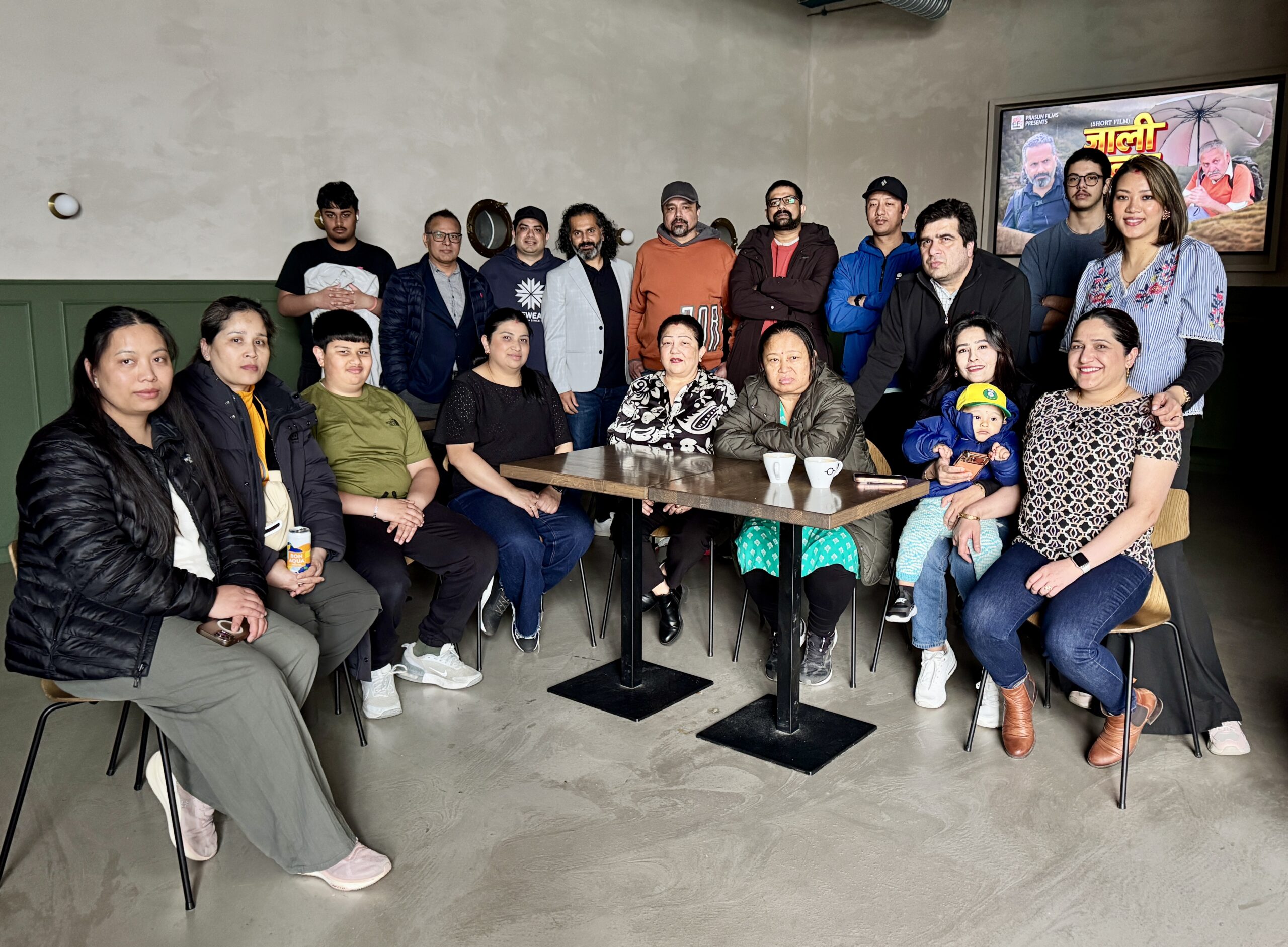 Audience and guests attending the premiere screening of the Nepali short film “Jali Bhanja” in Reykjavík, Iceland.